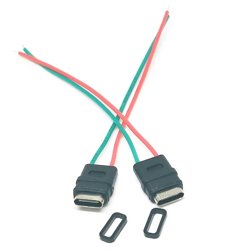 1-5 uds tipo C base hembra impermeable cable de soldadura peluquero 2P con conector de carga de cable puerto de carga de Afeitadora eléctrica - imagen 5