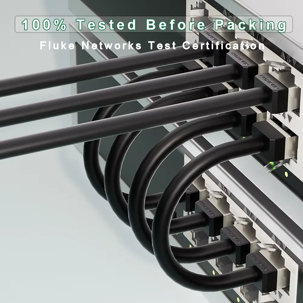 Cable Ethernet COMNEN de 0,1-1M, 24 Uds., Cat 6A FTP, 1000Mbps, Cable de conexión RJ45, enrutador de módem de Internet, Cable de red de alta velocidad - imagen 5