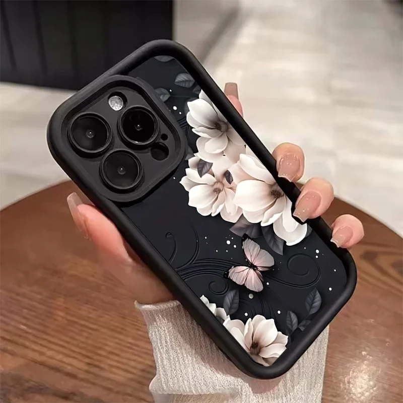 Funda de teléfono para Google Pixel 9 8 7 Pro 5G Pixel 7A 8A 9 Pro XL moda hermosa flor estampado Floral funda mate suave de silicona - imagen 2
