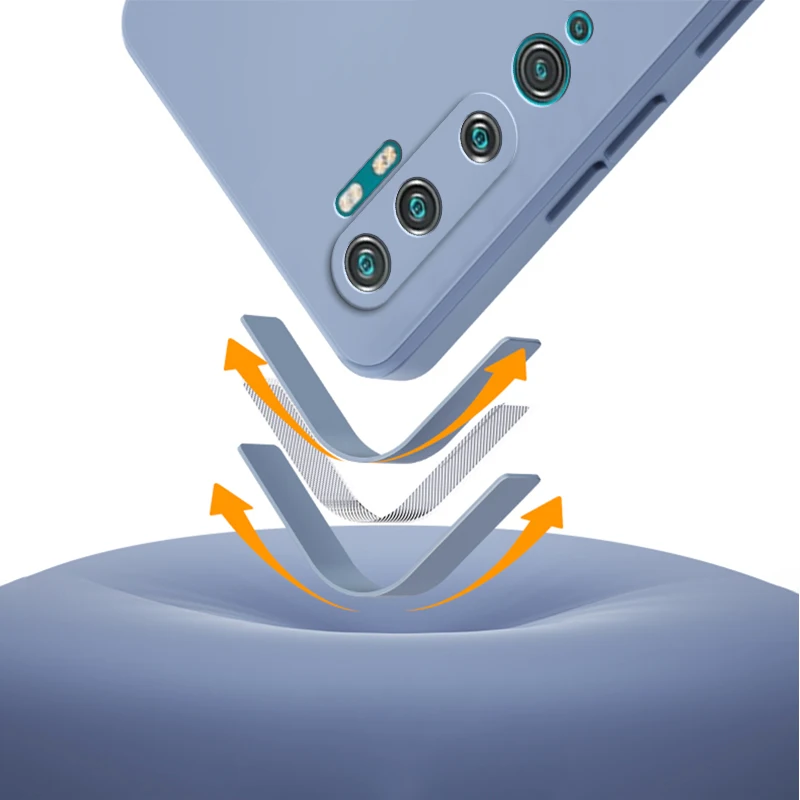 Funda de teléfono líquida cuadrada Original para Xiaomi Mi Note 10 Pro, funda protectora de silicona suave 360 a prueba de golpes Note10 10Pro Note10Pro - imagen 4