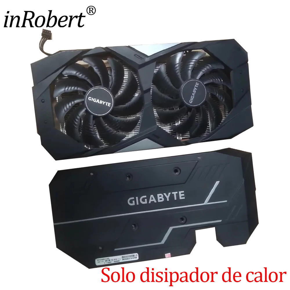 Disipador de calor de vídeo gráfico para Gigabyte Geforce GTX1660 Supper OC 6G refrigeración de tarjeta de vídeo con placa posterior