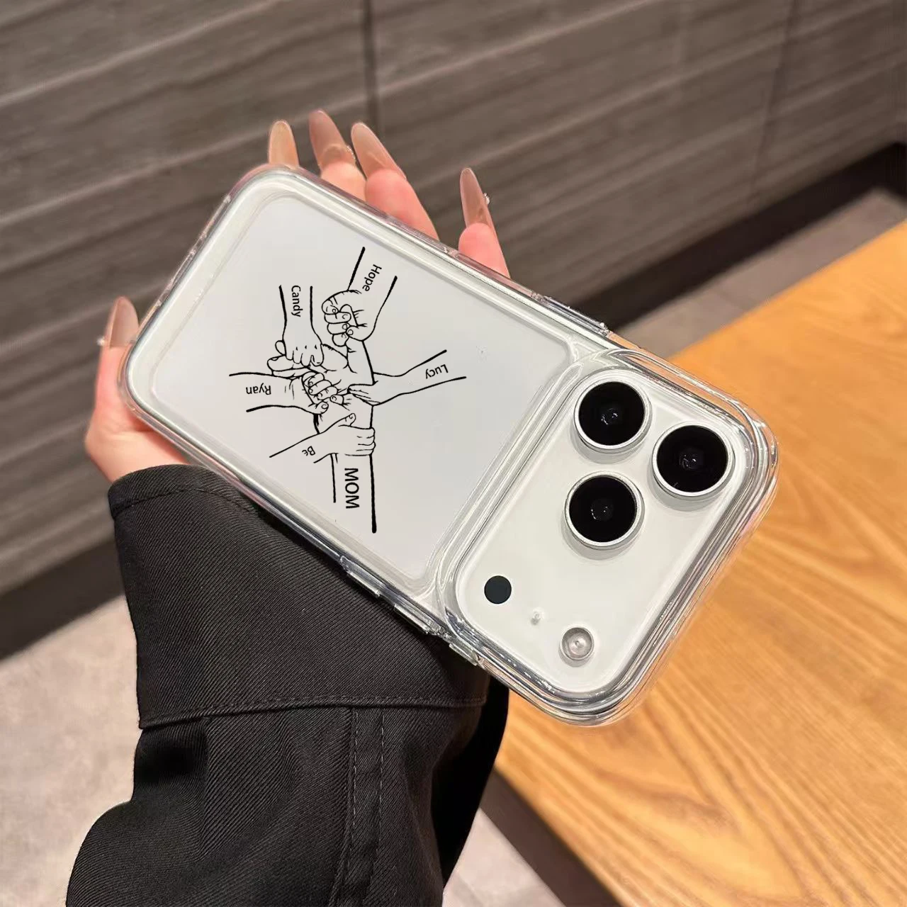 Funda de teléfono personalizada con nombre personalizado, Compatible con iPhone17 16 15 14 13 12 11Pro maxPlus, un regalo cálido para familias - imagen 3