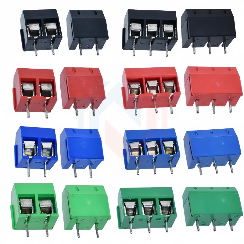 10/20 piezas PCB bloque de terminales conector paso 5,0mm KF301 Pin recto 2P 3P tornillo PCB bloques de terminales Kit surtido de conectores