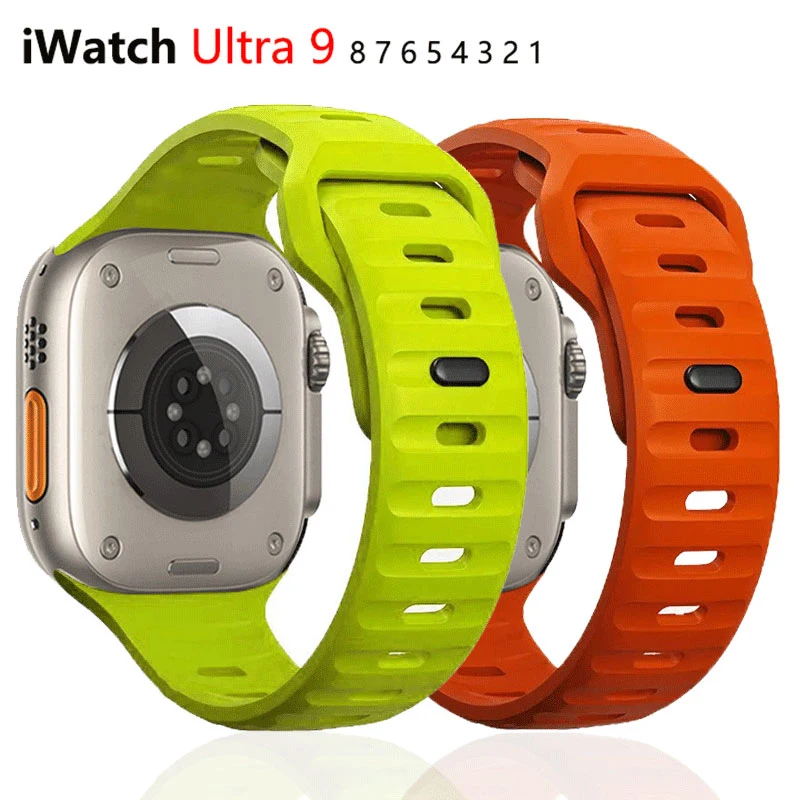 Correas para Apple Watch Ultra 2 49mm 9 8 7 41mm 45mm pulsera de silicona para iwatch series 6 SE 5 4 3 2 1 44mm 40mm 42mm 38mm