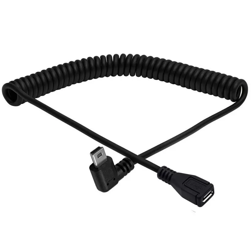 Cable de expansión de resorte de 1,5 m USB 2,0 Micro USB 5 pines hembra a Mini USB 5 pines macho Cable adaptador de datos de carga - imagen 5