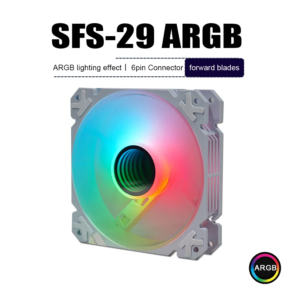 MANMU, nuevo diseño, ventilador de pc Argb, ventilador enfriador de 120mm para pc, ventilador con cubierta de pc con efecto de luz de espejo infinito Rgb - imagen 2