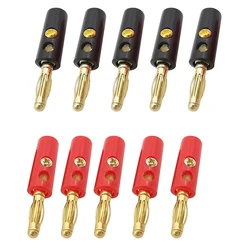 Conector Altavoz Chapado en Oro 4 mm Tornillo Rojo y Negro