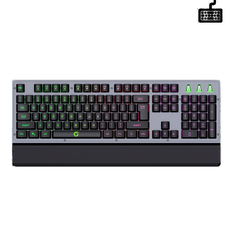 Mechanical Wired Gaming Keyboard and Wrist Rest Rainbow LED Backlit,Ergonomic Full Size Quiet Silent USB Keyboard for Computer - imagen 2