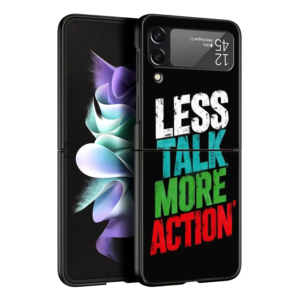 Funda de teléfono con citas de letras y escritura de grafiti para Samsung Galaxy Z Flip3 Flip4, carcasa dura plegable para Z Flip 3 4 5 6 7 - imagen 2