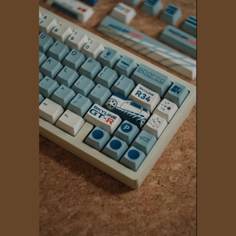 Juego de teclas con tema GTR para coche de carreras, perfil de cereza PBT, teclas originales personalizadas hechas a mano para teclado mecánico, accesorios de regalo - imagen 2