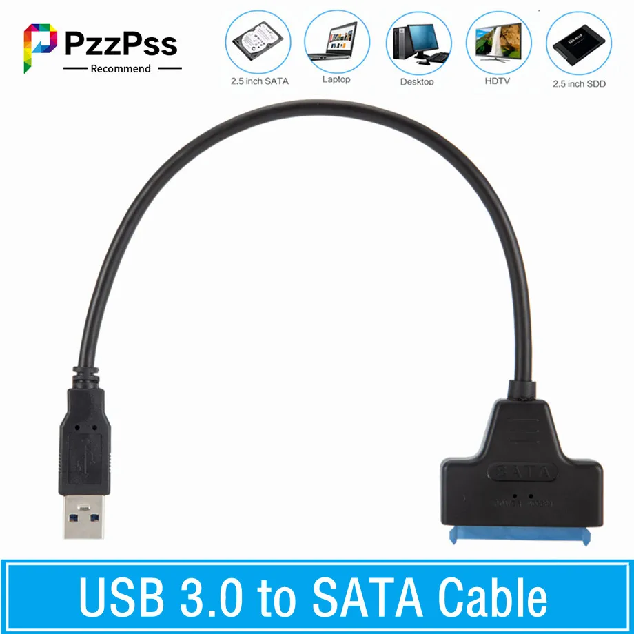 Cable SATA a USB 3.0 Adaptador para Disco Duro SSD – Hasta 6 Gbps