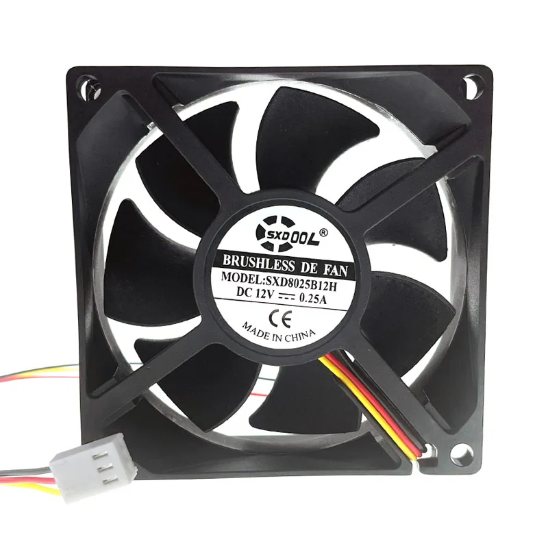 SXDOOL Ventilador 80mm 12V Alta Velocidad 4000RPM Doble Rodamiento PC - imagen 2