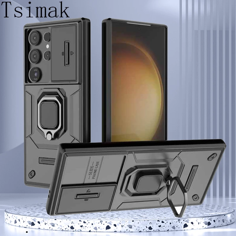 Funda de cámara con lente para Samsung Galaxy S24 Ultra S23 Plus A15 A25 A35 A55 A14 A24 A54 A13 M15 M35 M55 S24 + funda de teléfono a prueba de golpes - imagen 2