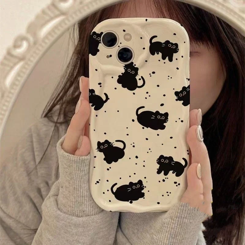 Funda bonita de pareja de gatos negros para Xiaomi Redmi Note 13 Pro 5G 13 4G 8 11 10 12 13 Pro Plus 12S Redmi 12 13C 12C 9A 9 10 A1 A2 Plus - imagen 4