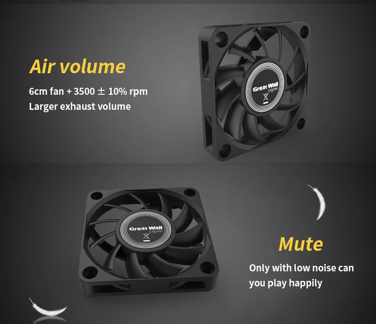 Great Wall-ventilador para caja de ordenador, enfriador Ultra silencioso de 6, 7, 8 y 9CM, 12V CC, radiador de chasis - imagen 3
