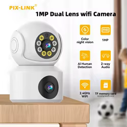 PIX-LINK Cámara IP Doble Lente WiFi Visión Nocturna HD App Hogar