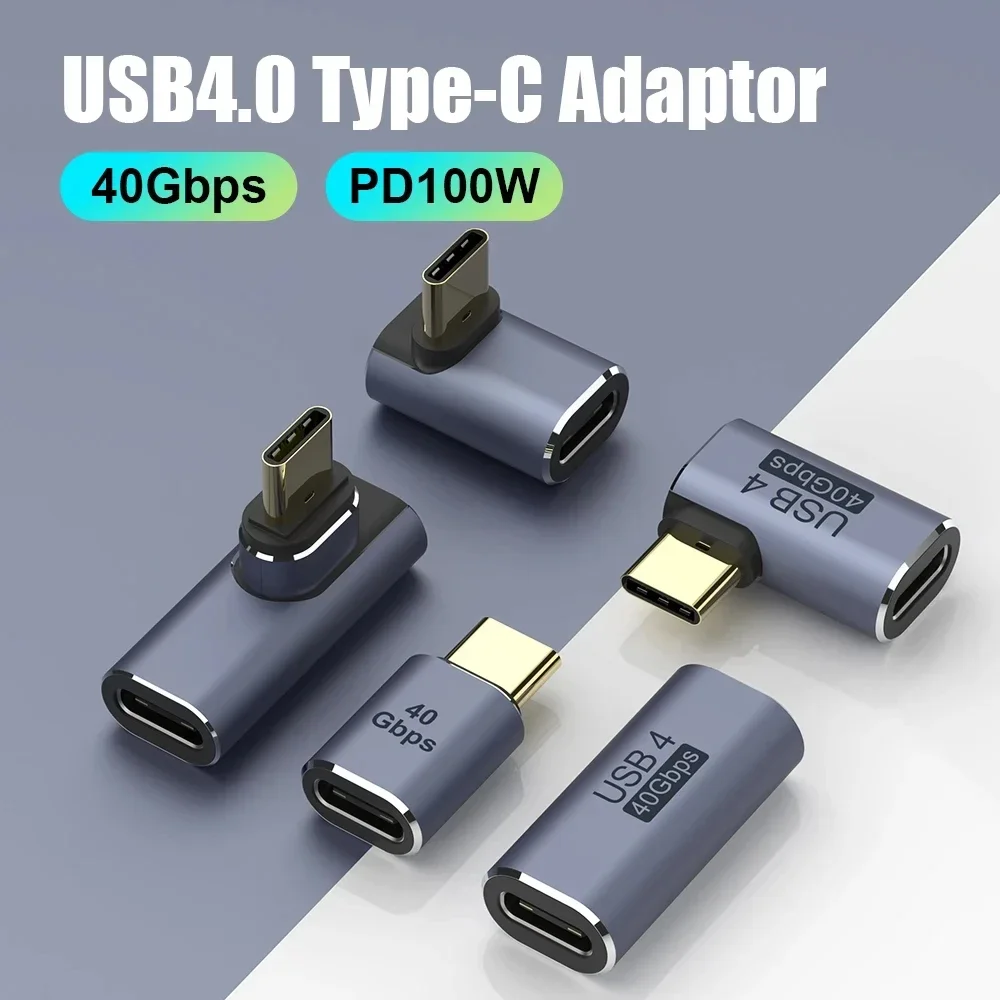Conector de cargador USB 4,0 PD 100W 8K 60Hz para Macbook 40Gbps adaptador USB C OTG de alta velocidad en forma de U ángulo recto macho a hembra - imagen 2