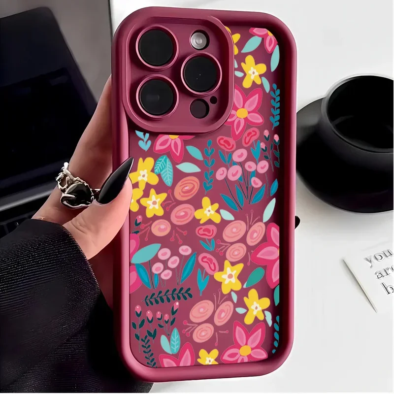 Funda colorida de plantas y flores para Xiaomi 15T 17 Pro Max 14T POCO F7 M7 M6 Pro X6 X7 Pro Redmi 15 15C 4G 5G, funda protectora Couqe - imagen 4