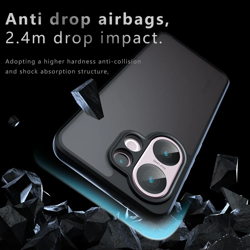 Funda acrílica mate para PC + TPU para VIVO X200 FE X200FE, funda protectora de lujo a prueba de golpes, cubierta dura transparente para VIVO S30 Pro Mini - imagen 4