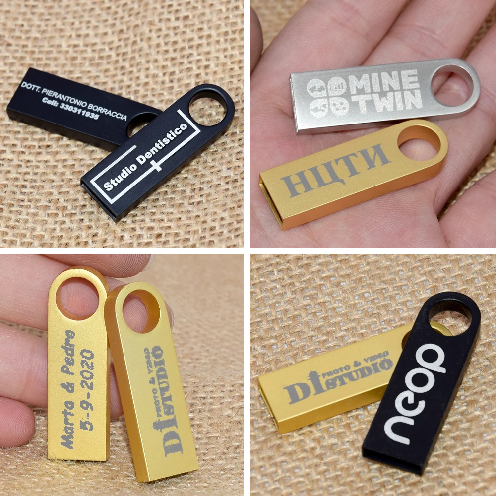 Unidad Flash USB con logotipo personalizado gratis, 10/20/50 Uds., 8GB 3,0, unidad de pluma de alta velocidad, 16GB, 32GB, 64GB, 128GB, colgantes, palos usb de metal, minion - imagen 3