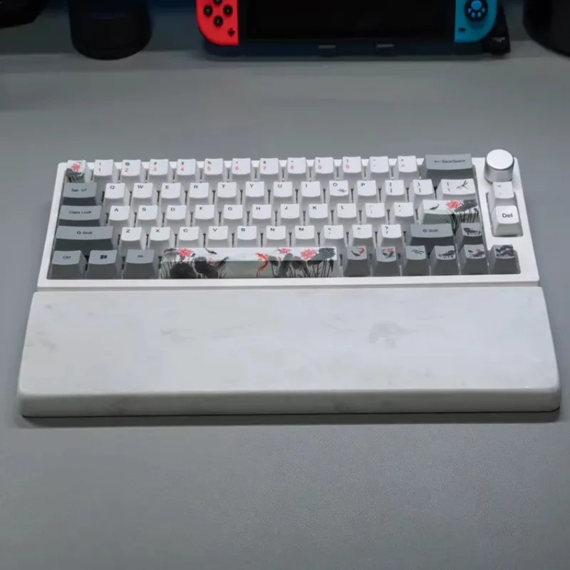 Reposamanos de piedra de cuarzo, reposamanos para teclado personalizado, reposamuñecas antideslizante, ergonómico para diseño 60-104, reposamanos para teclado mecánico - imagen 3