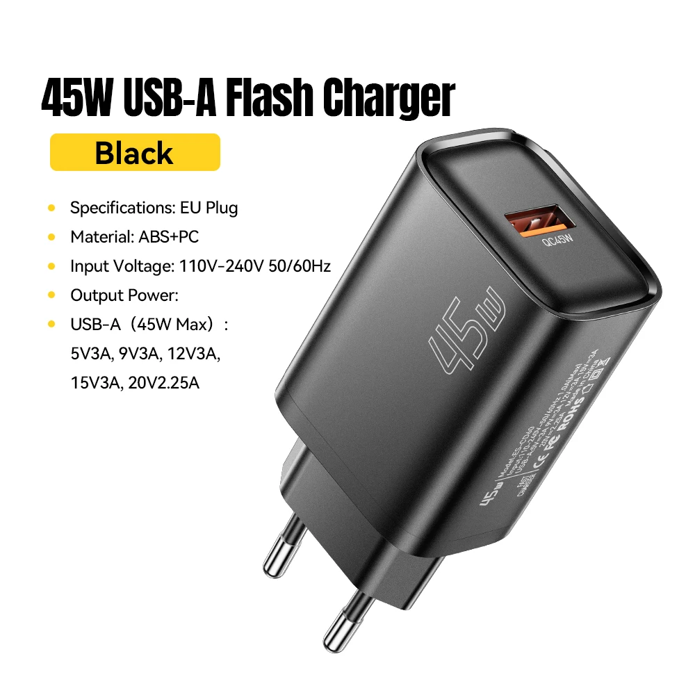 45W Black EU Plug