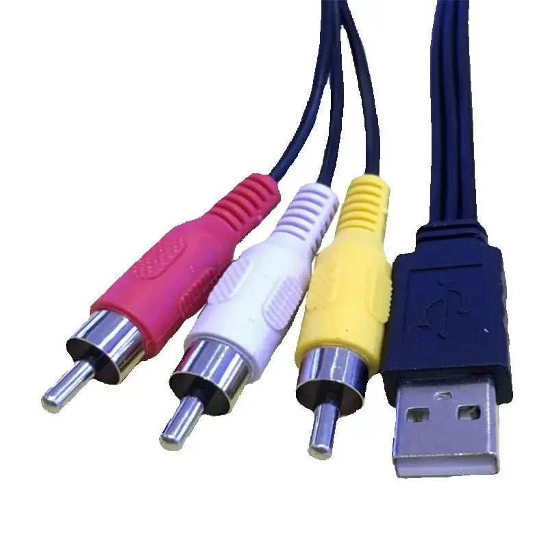 USB2.0 Macho a 3 RCA Phono AV Cable PC TV Aux Audio Video cable adaptador - imagen 2