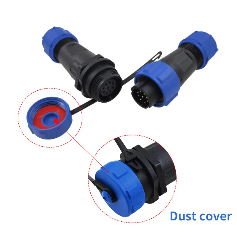 Conector SP13 IP68 Estanco – 2 a 7 Pines Resistant Agua Polvo - imagen 4