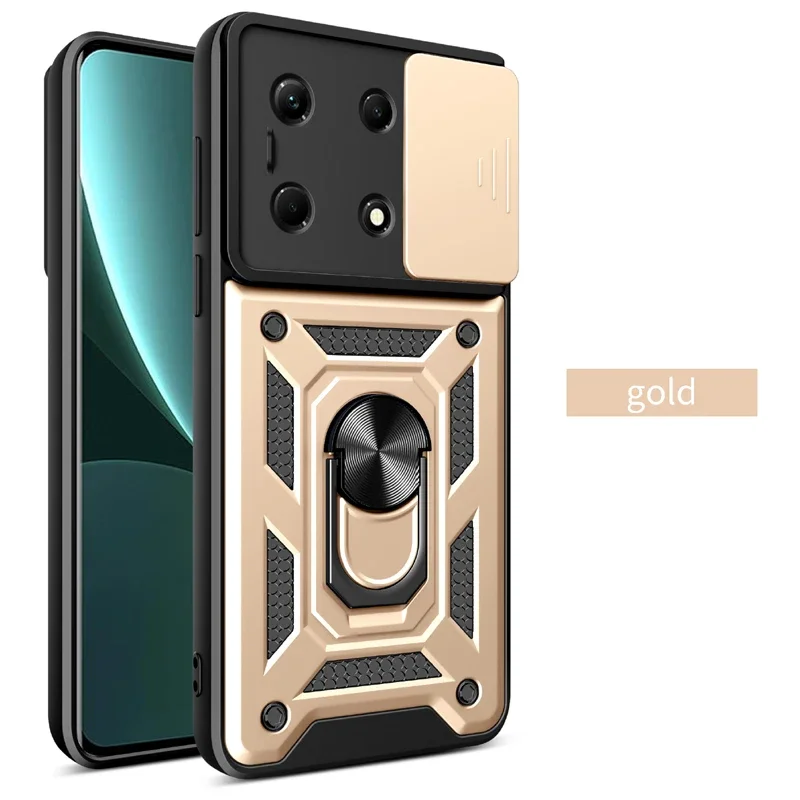 Funda de silicona para teléfono Realme C53 C33 C51 C35 C55 C63 C71 C67 C65 5G 4G, protección de cámara deslizante, armadura, cubierta de anillo de soporte magnético - imagen 2