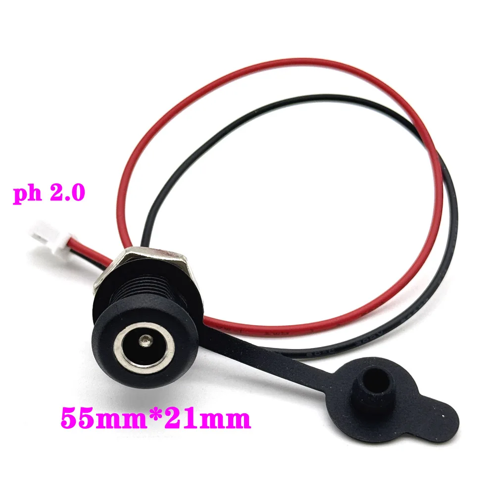 Toma de carga de alta corriente 2 pines 5A DC USB C con tuerca placa de bloqueo a presión TYPE-C 20V 55*21mm conector hembra 5521 impermeable - imagen 3