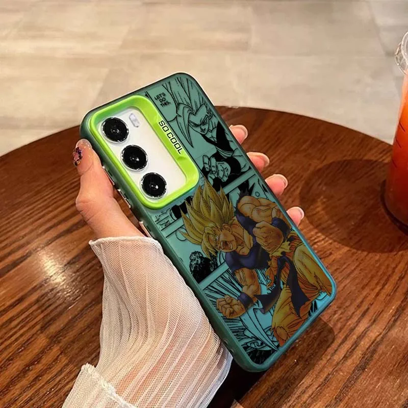 D-Dragon Ball Art Son Goku funda divertida para OPPO A98 A96 A95 A94 A79 A78 A77 A54 A55 funda de teléfono plateada colorida - imagen 5