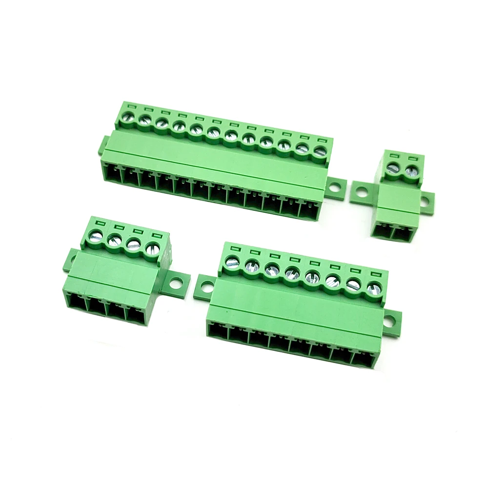 Conector de bloque de terminales de tornillo tipo tope aéreo, paso de 3,81mm, con orificios de fijación de instalación, 2P-12P para 28-16AWG, 10 Uds. - imagen 5