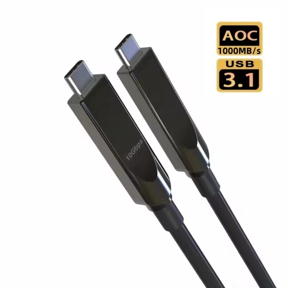 Versión de datos tipo C USB 3,1 Gen 2 Cable de fibra óptica de 10Gbps para discos duros portátiles cámara Oculus Link Quset 1/2/3 Steam VR 20m - imagen 2