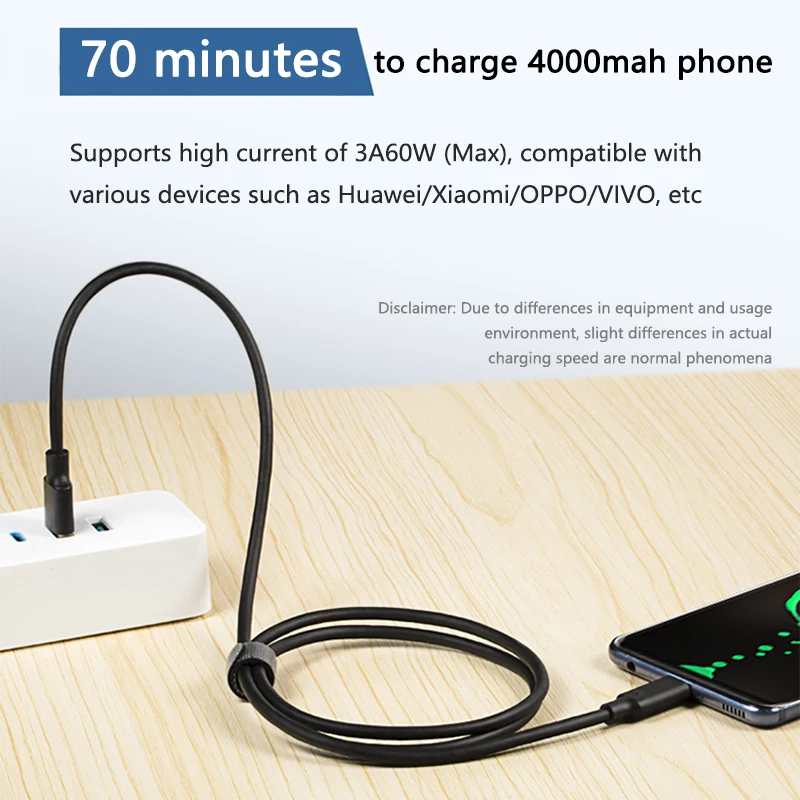 USB3.2 10Gbps tipo C Cable USB A a tipo C 3,2 transferencia de datos USB C SSD Cable de disco duro PD 60W 3A Cable de carga de carga rápida 3,0 - imagen 2