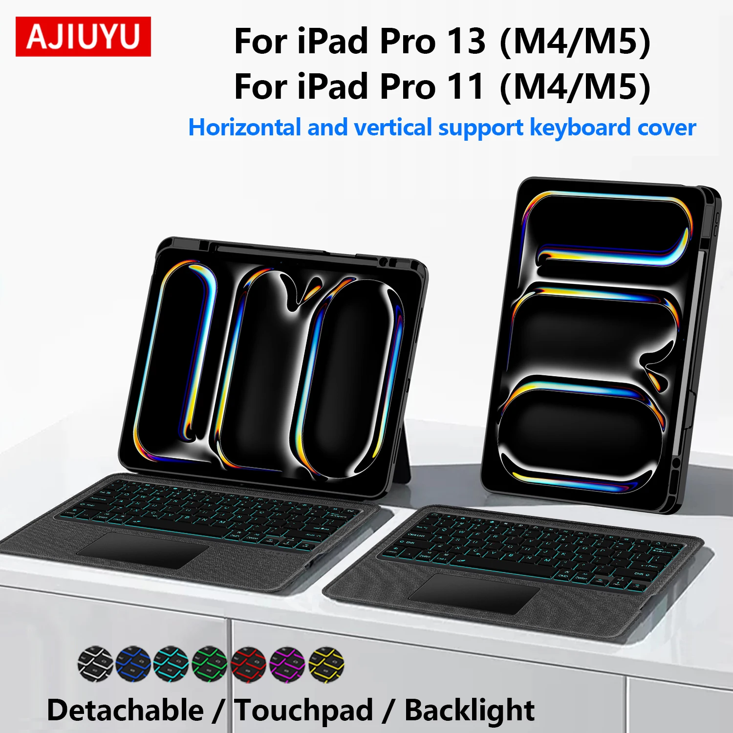 Funda con teclado retroiluminado con panel táctil para iPad Pro 13 M5 M4 13 "tableta para iPad Pro 11 pulgadas M5 M4 cubierta de teclado mágico desmontable
