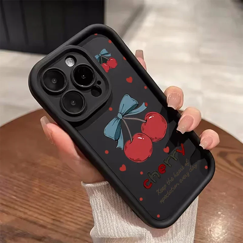 Funda con lazo de cereza roja para Xiaomi MI 14T Pro 13T 12T 13 12 11 Lite 5G NE 15 POCO X7 X3 X5 X6 F5 Pro F3 X5 X4 GT F4 M3 M6 Pro - imagen 4