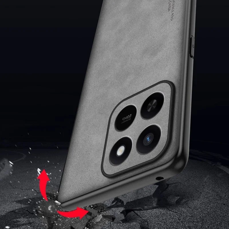 Para Honor 400 Smart Funda de piel de oveja lisa de cuero PU para Honor X7D 4G 5G a prueba de golpes mate cubierta protectora de parachoques duro - imagen 4