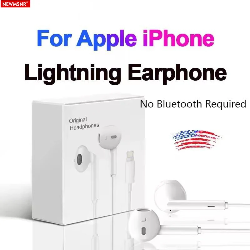 (No se requiere Bluetooth) Auriculares Lightning para Apple iPhone 14 Pro Max auriculares 13 12 11 Mini X XS 6 7 8 Plus auriculares con cable