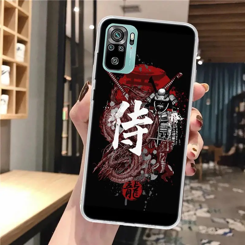 Funda de teléfono de silicona fresca samurái estética para Xiaomi Redmi Note 14 13 12 12S 11 Pro Plus 11S 10 10S 11T 11E 4G 5G funda suave roja - imagen 4