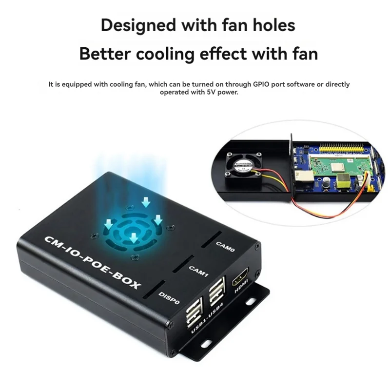 Módulo de cómputo Poe Board + funda + Kit de ventilador para Raspberry Pi CM4S CM3 3Lite 3 + 3 + Lite Placa de expansión de módulo de cómputo - imagen 4
