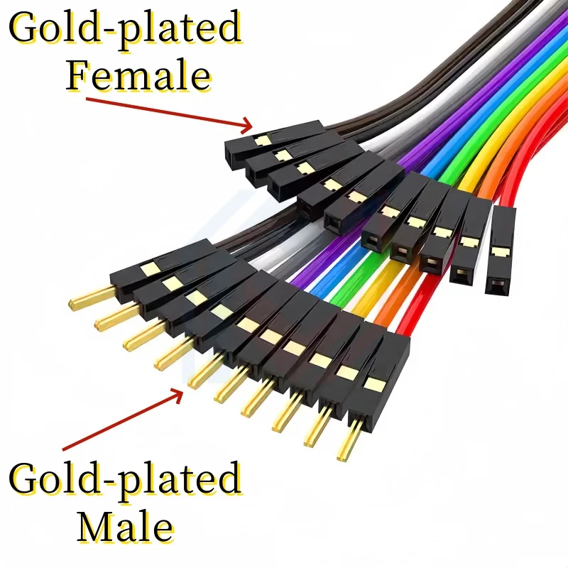 Cable dupont de cobre puro engrosado, 28 núcleos hembra a hembra, cable de color macho a hembra, cable de conexión de terminal 2,54 chapado en oro - imagen 2