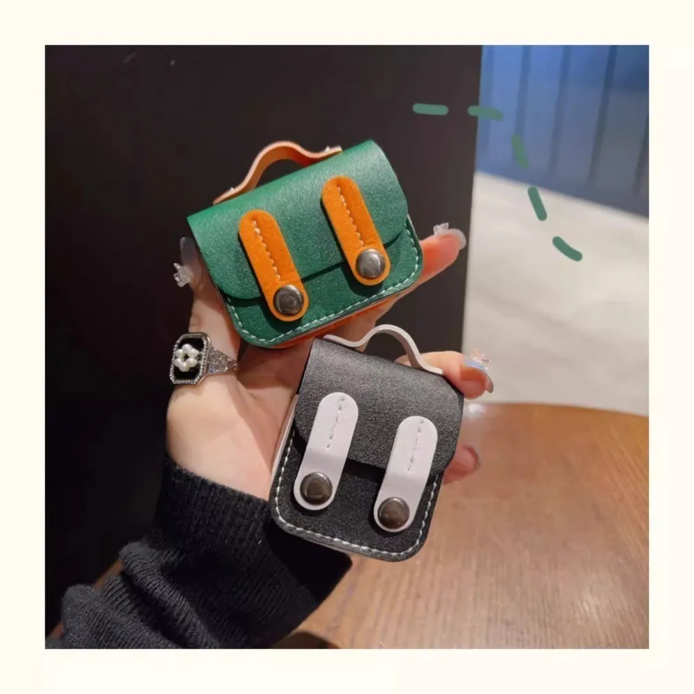 Funda escolar texturizada de cuero para Apple Airpods 2 y 3 generación, Carcasa protectora para AirPods Pro de 2. ª generación - imagen 5