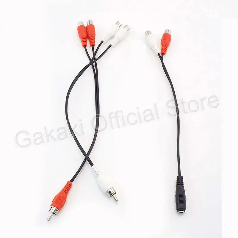 Cable de Audio estéreo hembra RCA macho Aux Cable de Audio de 3,5mm adaptador Y para DVD TV VCR a amplificador de auriculares conector de altavoz - imagen 3