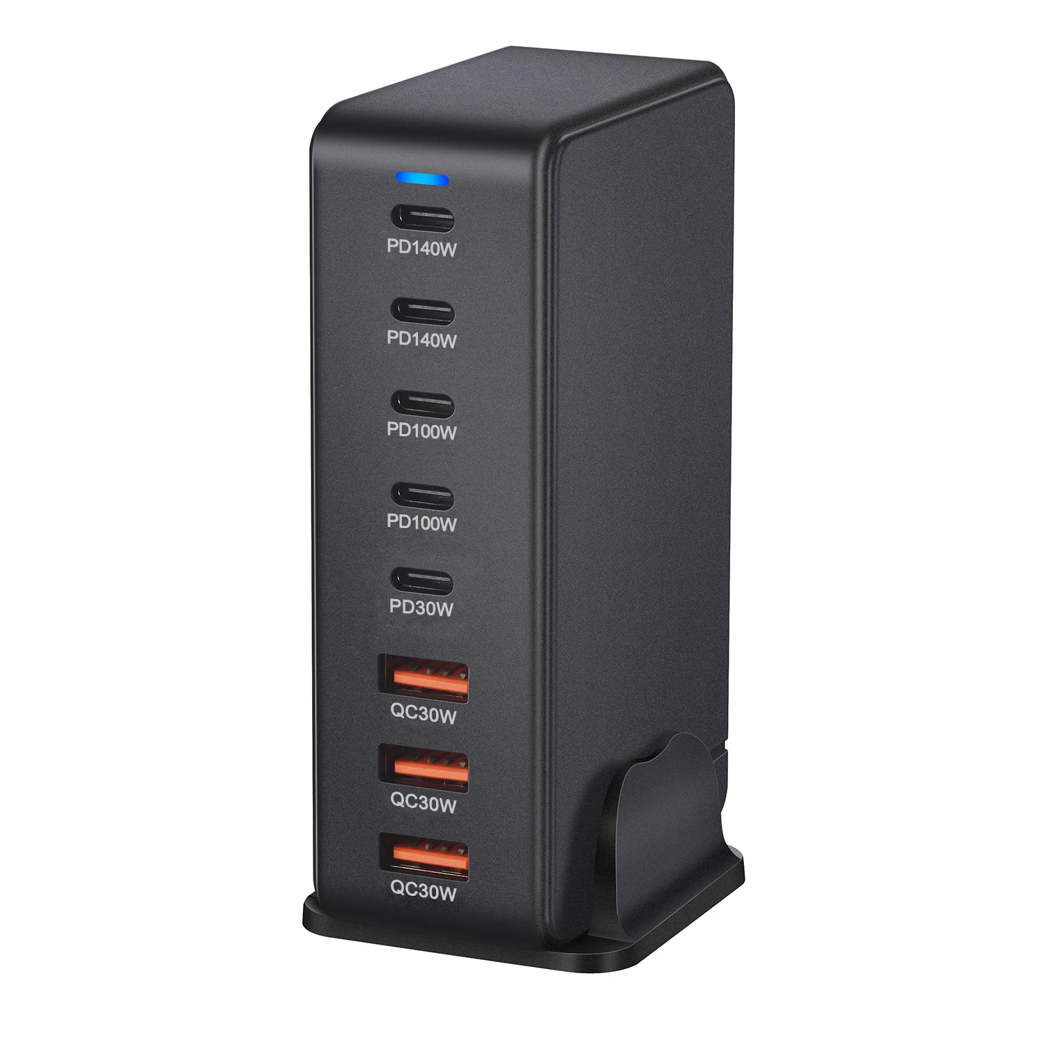 Estación de carga de 8 puertos de 600W, adaptador de carga rápida USB C, cargador inteligente de alta velocidad para IPhone,Xiaomi,Samsung, con indicador LED - imagen 4