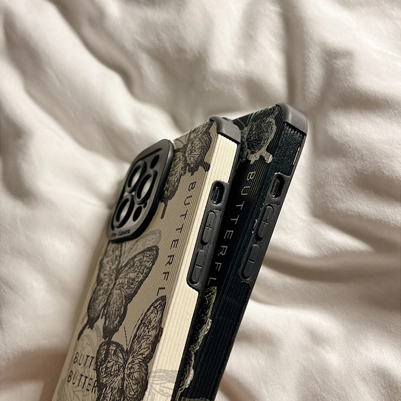 Funda de silicona a prueba de golpes para iPhone, carcasa completa de mariposa Retro a la moda para iPhone 15 Pro Max 14 Pro 13 Min 12 11 X XS XR 7 8 Plus SE - imagen 5