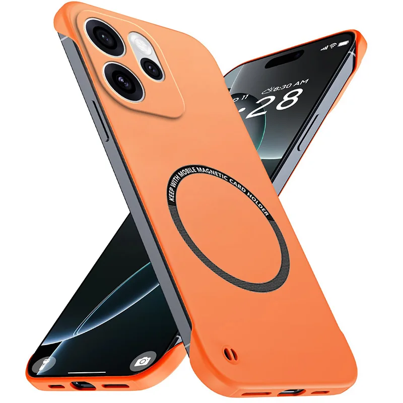 Fundas magnéticas delgadas para teléfono OPPO Reno15 Reno 15 Pro Max, sin marco, mate, antiarañazos, cubierta dura para PC, armadura sin bordes a prueba de golpes - imagen 2