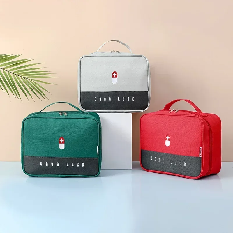 Bolsa de almacenamiento de medicina de tela portátil, botiquín de primeros auxilios familiar en capas gruesas de gran capacidad - imagen 2