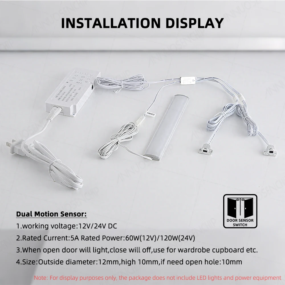 Lámpara de iluminación LED para armario, interruptor con Sensor de tira, DC12-24V 5A, Mini PIR/táctil/barrido/movimiento, interruptores eléctricos, Cable conector DuPont - imagen 2