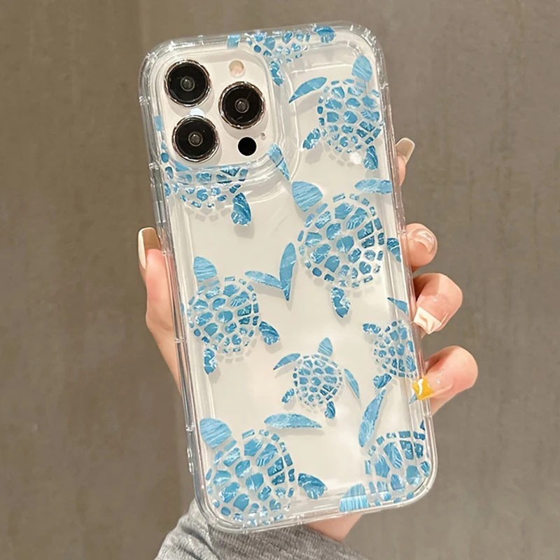 Funda de teléfono con diseño de tortuga de dibujos animados de verano para Samsung S24 S22 S23 Ultra A54 A34 A53 A32 A72 A52 A14 A33 A55 S21 S20 FE