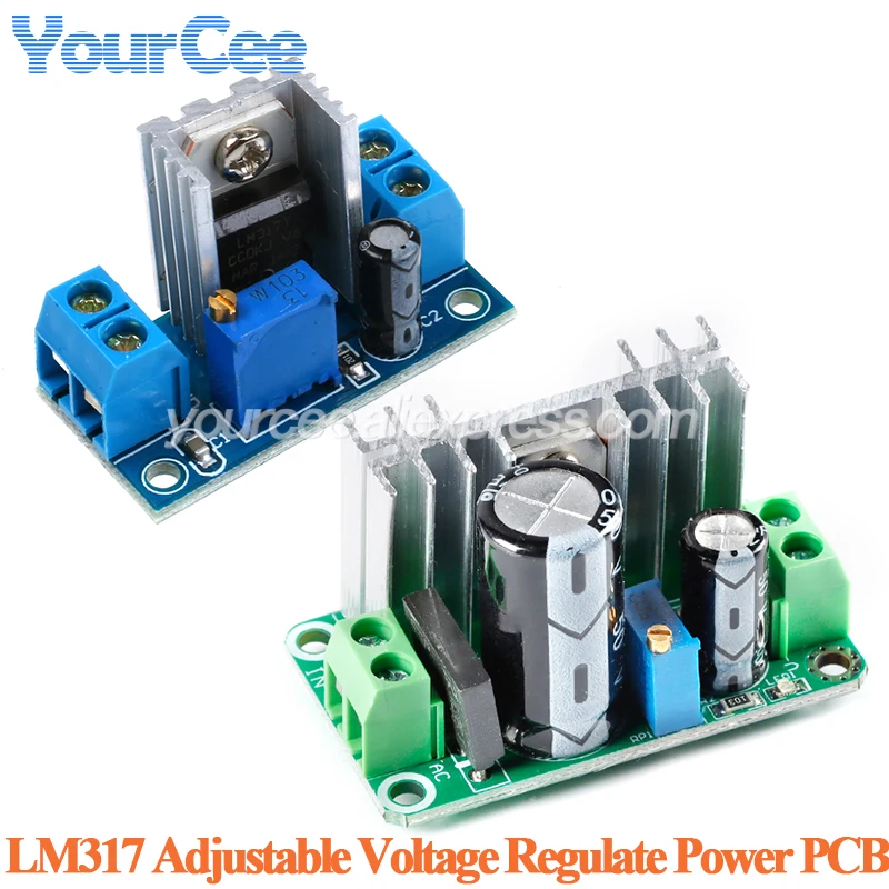 Convertidor de DC-DC LM317, módulo de placa de circuito reductor, regulador lineal LM317, regulador de voltaje ajustable